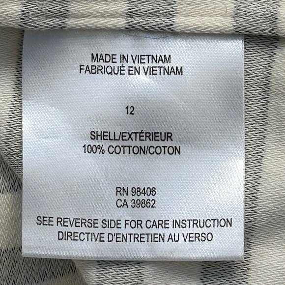Theory Striped Top with Zipper Closure Sz 12 - Picture 5 of 9